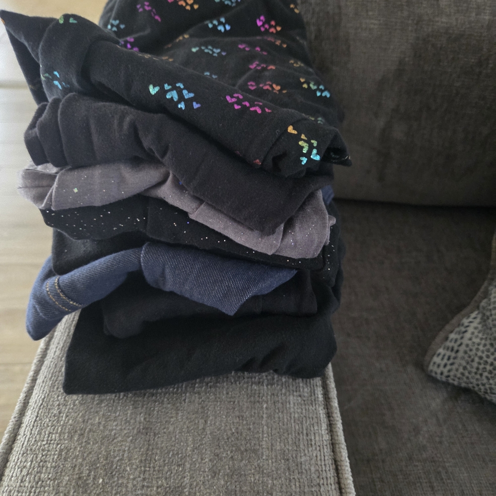 8 pairs girls leggings size 14 - mixed brands